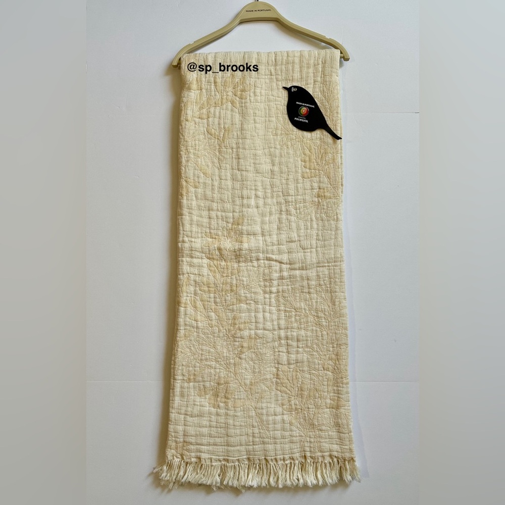 🎁Piscatextil Throw Blanket - Oatmeal Floral - 100% Cotton